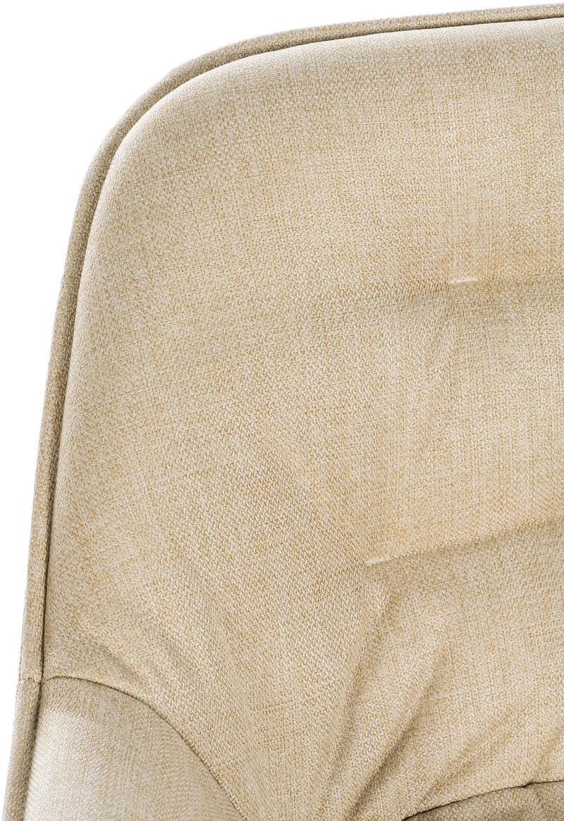 Lot de 2 tabourets de bar chaises hautes assise effet capitonnée en tissu crème et métal noir 10_0004167