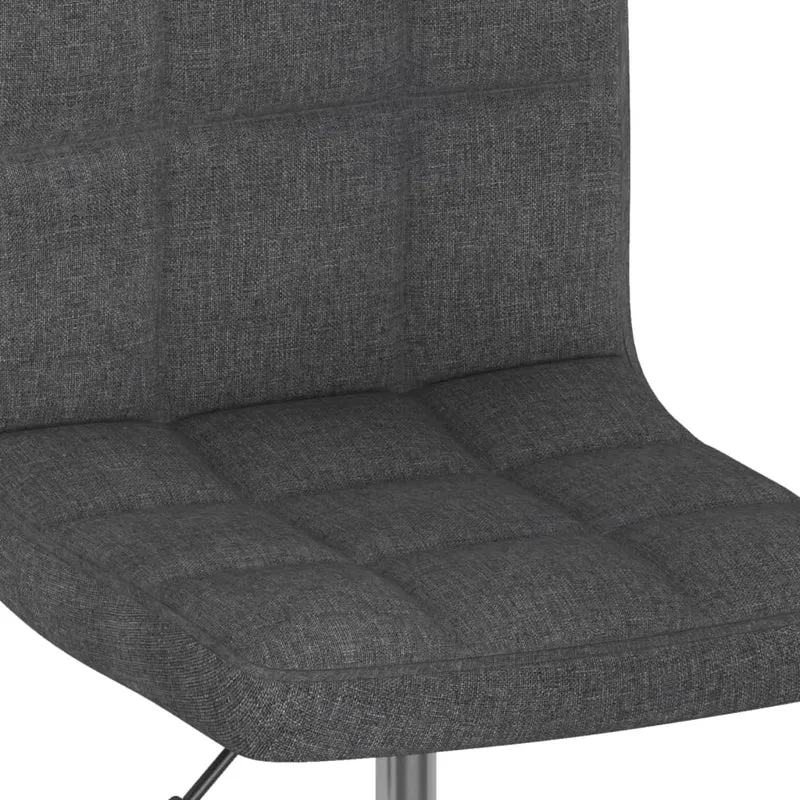 Tabouret de bar x1 chaise haute siège pivotant en tissu gris foncé et acier DEC029543