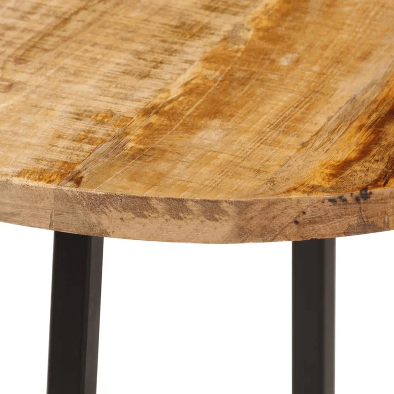 Table d’appoint ronde en bois de manguier massif – pieds en métal – pièce unique DEC037043
