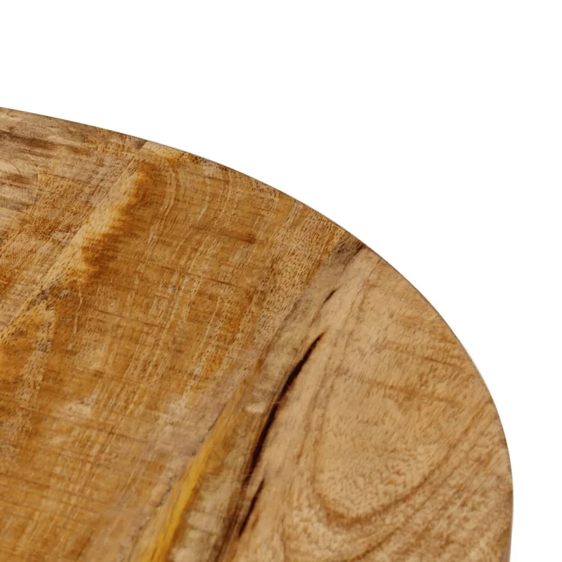 Table d’appoint ronde en bois de manguier massif – pieds en métal – pièce unique DEC037043