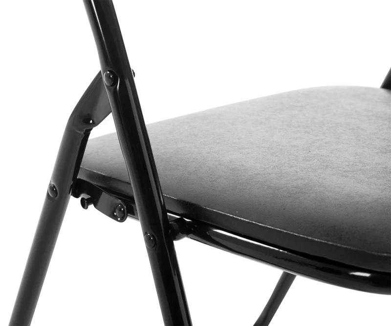 Lot de 2 chaises pliantes en métal pour réception et usage quotidien structure métallique noir assises PVC noir 10_0008402