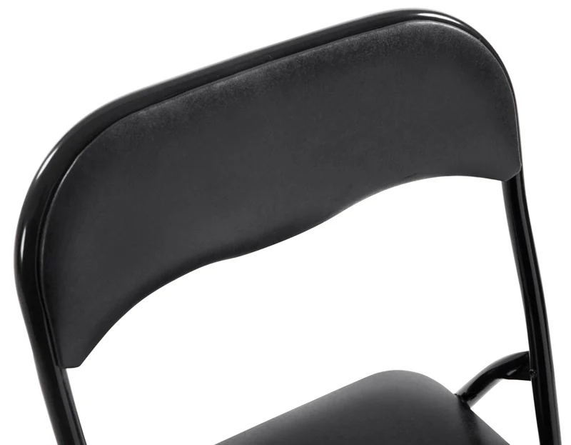 Lot de 2 chaises pliantes en métal pour réception et usage quotidien structure métallique noir assises PVC noir 10_0008402