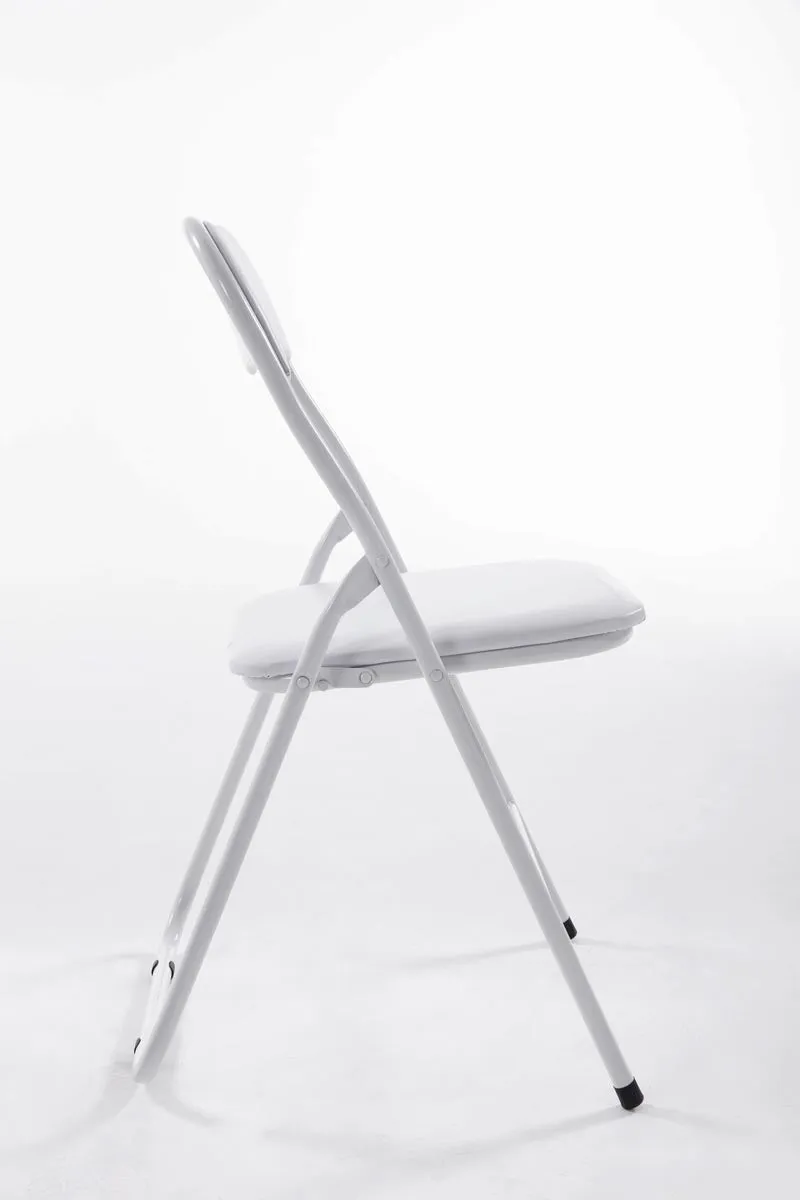 Chaise de cuisine pliable blanc pied en métal blanc MED10012
