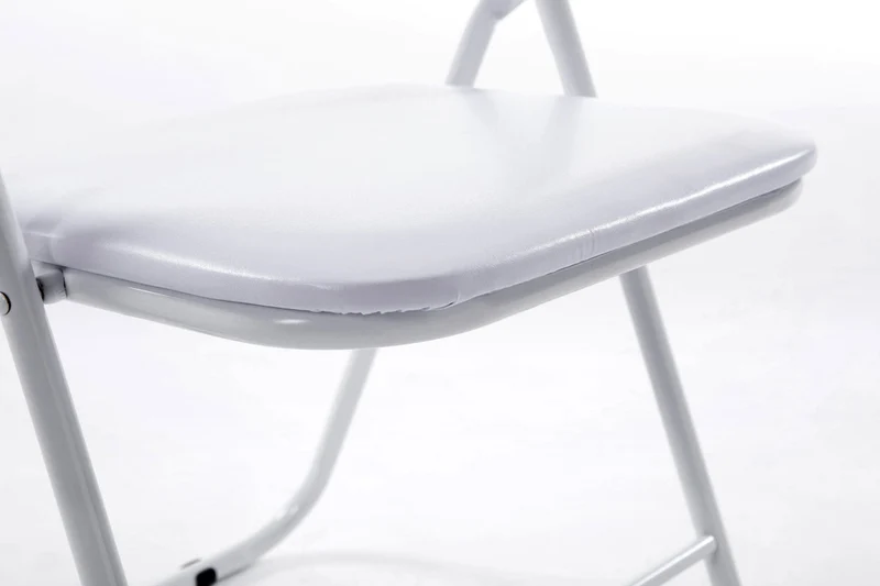 Chaise de cuisine pliable blanc pied en métal blanc MED10012
