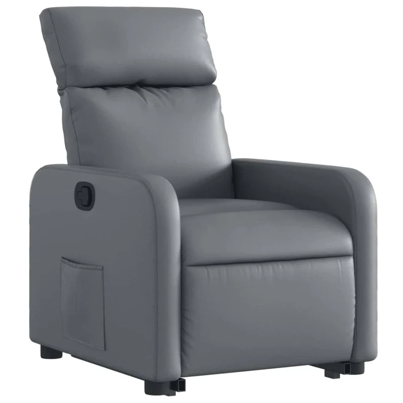 Fauteuil relax TV rembourrage confortable fonction de levage électrique en PVC gris DEC027976