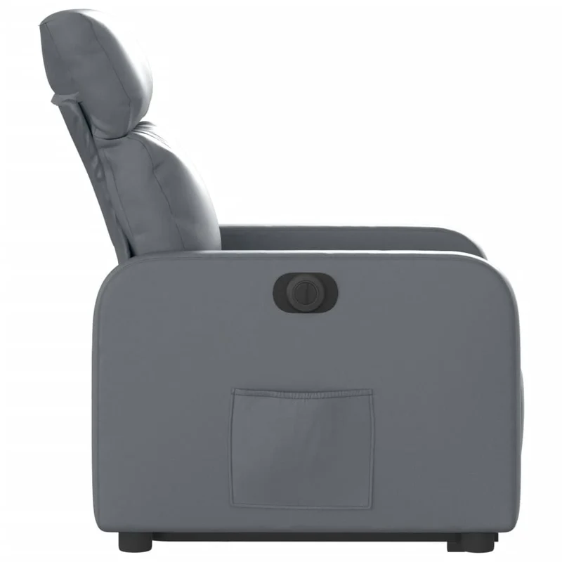 Fauteuil relax TV fonction de levage électrique très confortable en PVC gris DEC028380