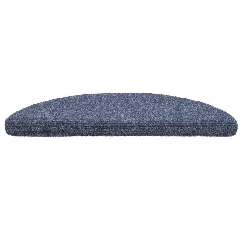 Tapis d'escalier auto-adhésif Poinçon aiguilleté 15 pièces Bleu DEC023309