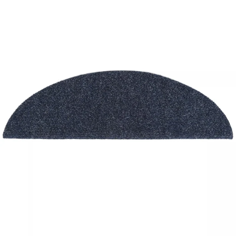 Tapis d'escalier auto-adhésif Poinçon aiguilleté 15 pièces Bleu DEC023309
