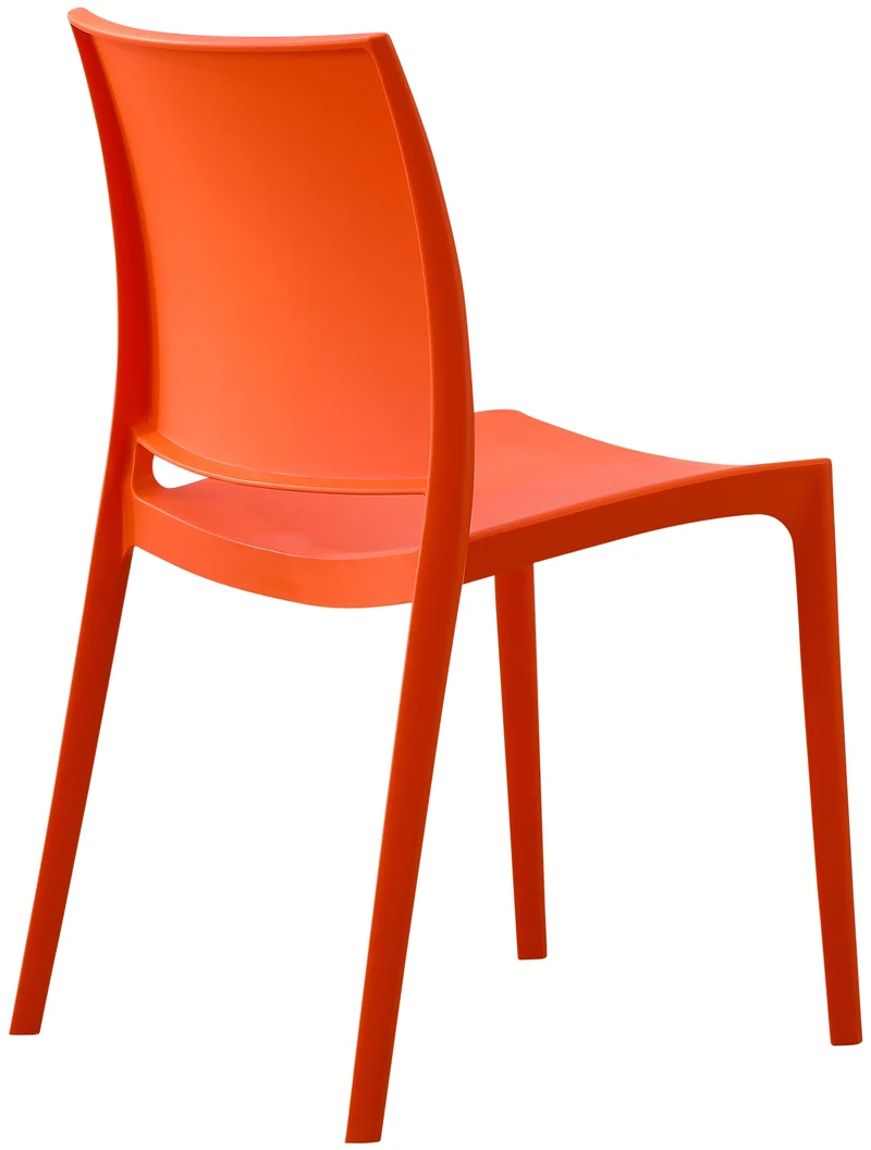 Lot de 2 chaises empilable design en plastique couleur orange résistant aux UV – jardin terrasse et intérieur 10_0007913