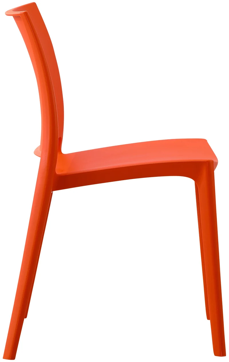 Lot de 2 chaises empilable design en plastique couleur orange résistant aux UV – jardin terrasse et intérieur 10_0007913