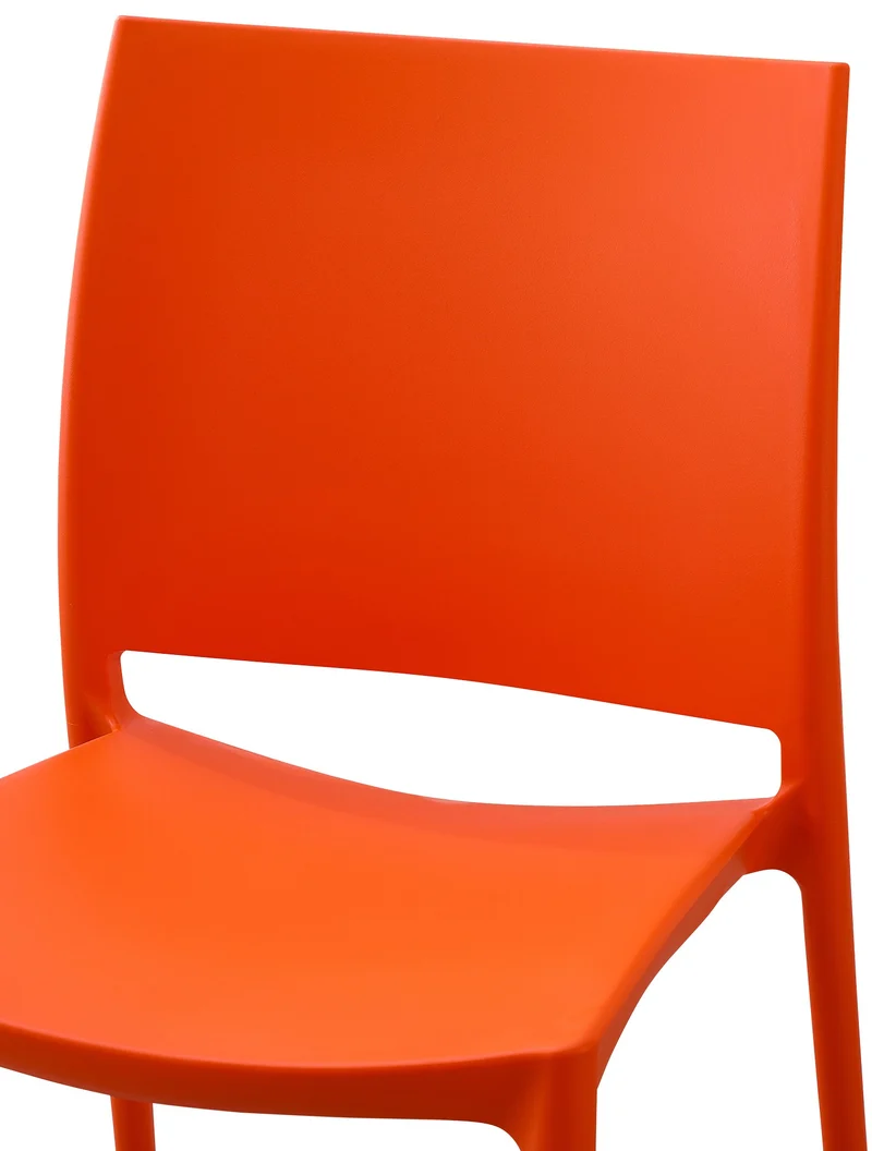 Lot de 2 chaises empilable design en plastique couleur orange résistant aux UV – jardin terrasse et intérieur 10_0007913