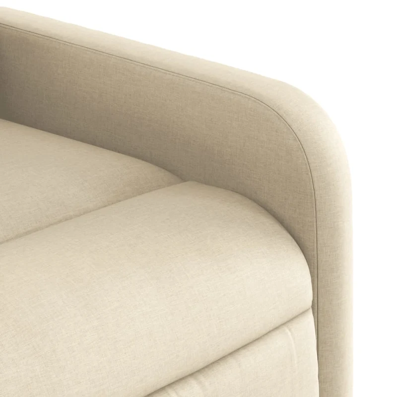 Fauteuil de relaxation TV fonction massage inclinable en tissu crème DEC026895