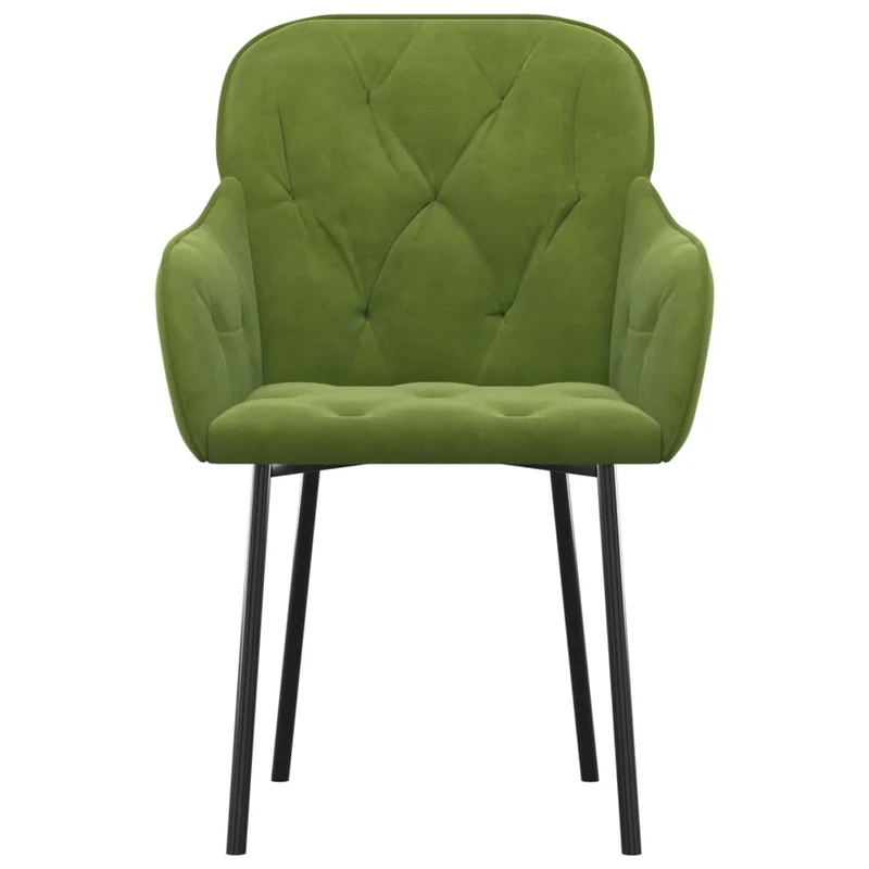 Set de 2 chaises de salle à manger vert clair en tissu velours vert DEC025590