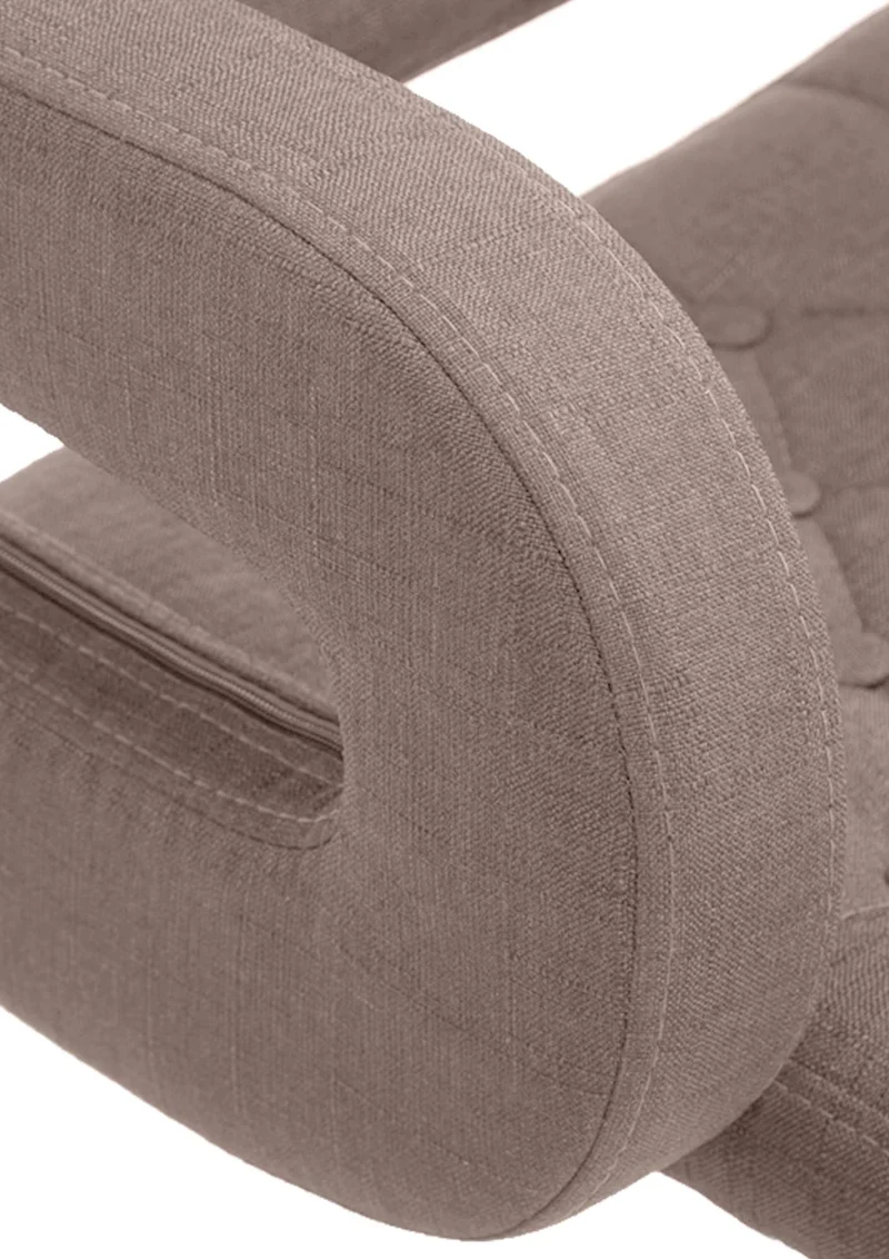 Chaise lounge fauteuil de bureau avec accoudoir capitonné hauteur réglable en tissu taupe 10_0002801
