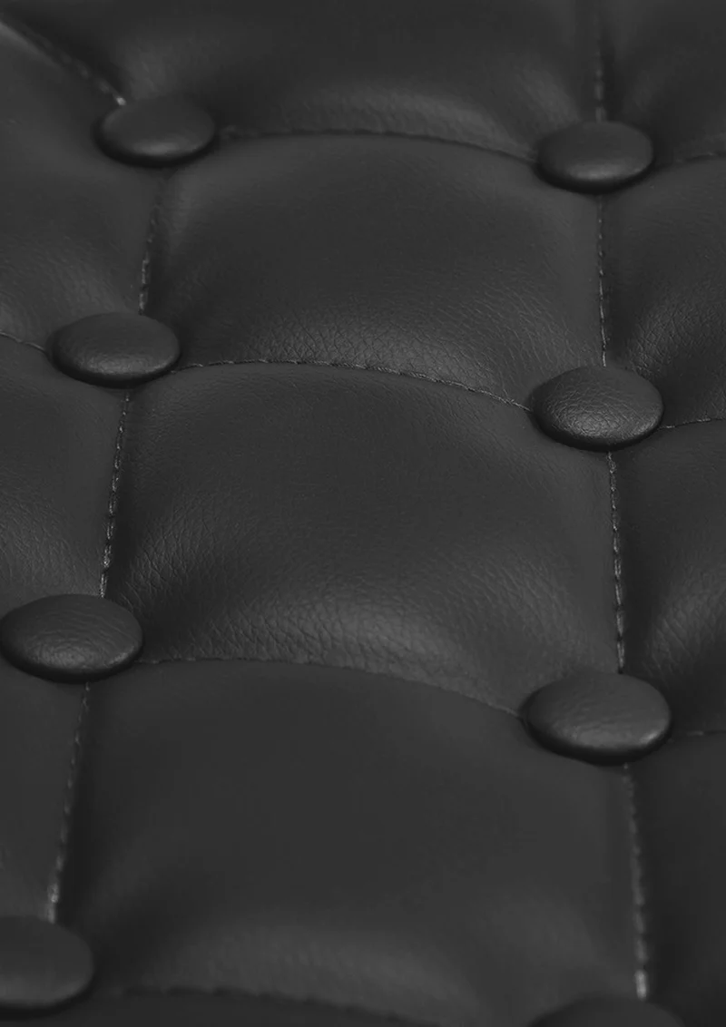 Tabouret de bar x1 avec repose-pied et accoudoirs capitonné en PVC noir support en métal chromé 10_0004789