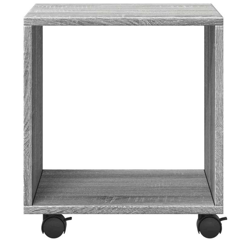 Table d'appoint console d'entrée meuble de salon sur roulettes 37 x 33 x 42,5 cm bois d'ingénierie gris DEC031380