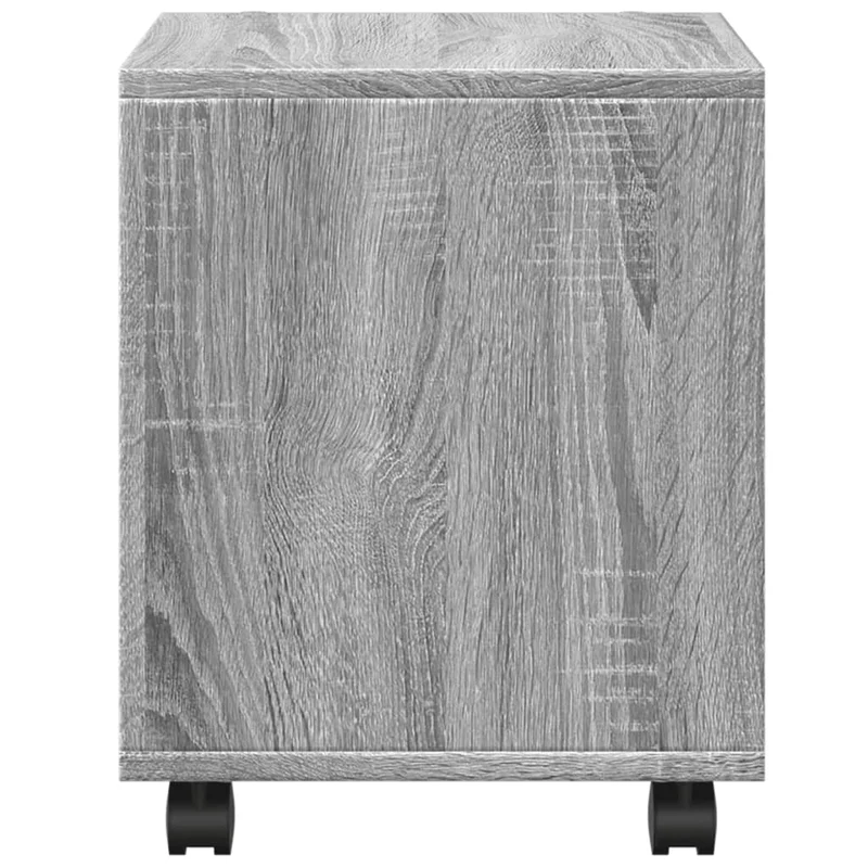 Table d'appoint console d'entrée meuble de salon sur roulettes 37 x 33 x 42,5 cm bois d'ingénierie gris DEC031380