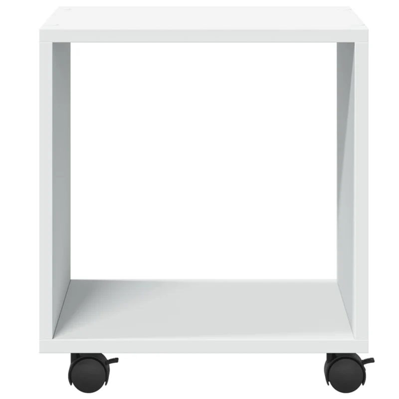 Table d'appoint sur roulettes 37 x 33 x 42,5 cm bois d’ingénierie blanc DEC031382