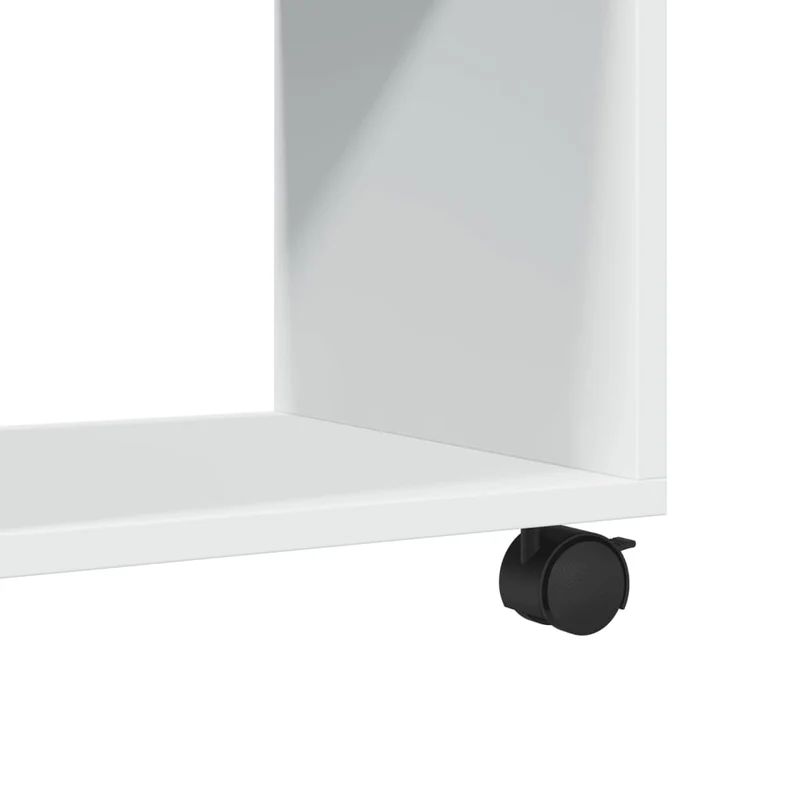 Table d'appoint sur roulettes 37 x 33 x 42,5 cm bois d’ingénierie blanc DEC031382