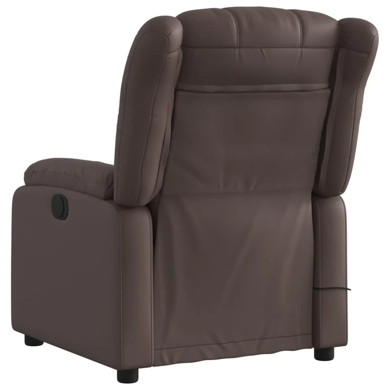 Fauteuil de relaxation TV fonction massage inclinable 6 points de massage en PVC marron DEC027001