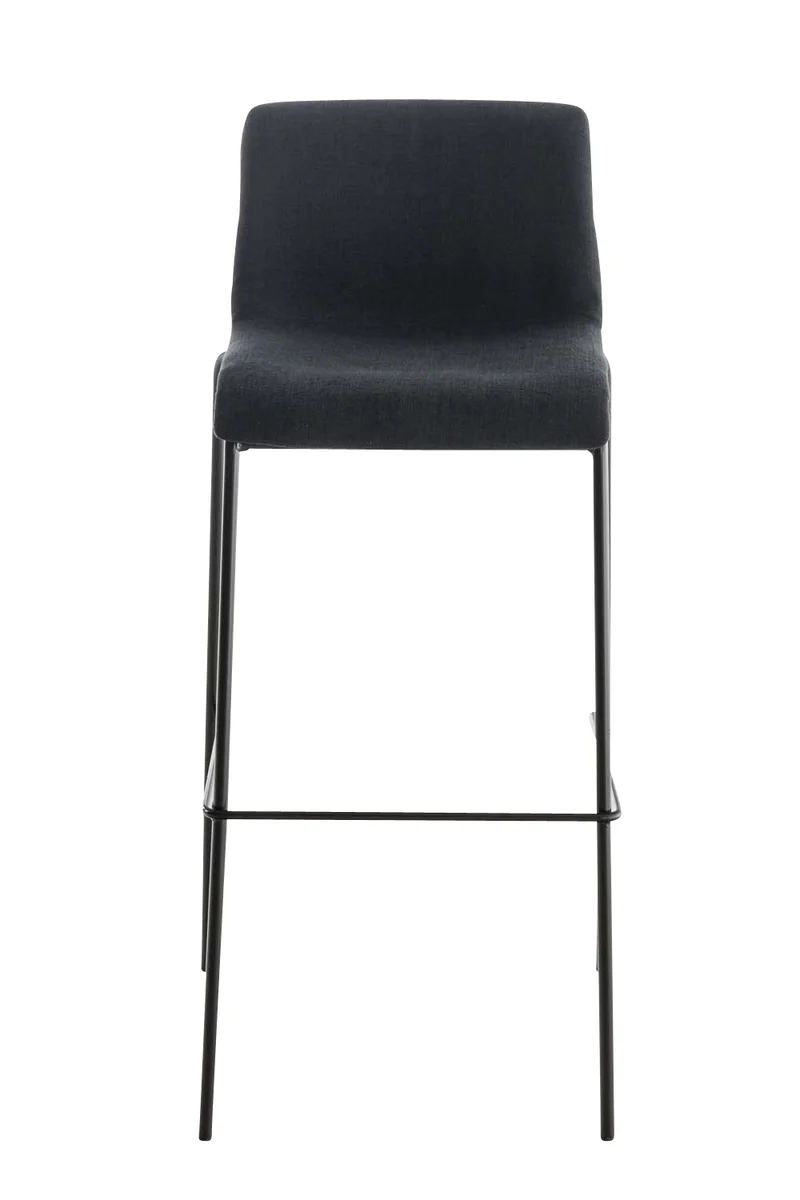 Tabouret de bar x1 design moderne empilable assise en tissu noir et 4 pieds métal noir 10_0004957