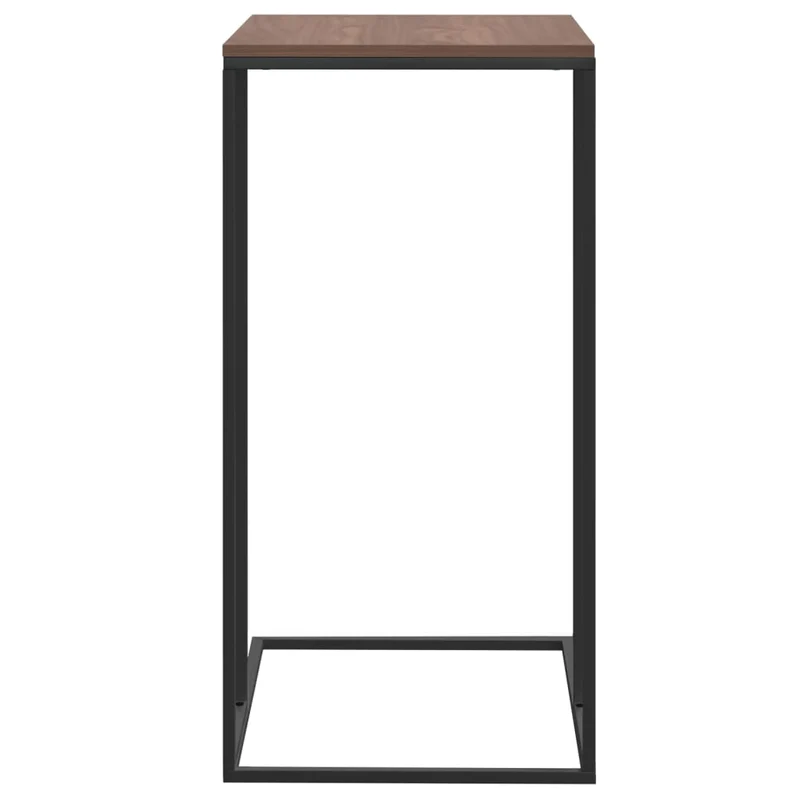 Table d'appoint en forme de C 40 x 30 x 59 cm bois d'ingénierie noir et fer DEC040288