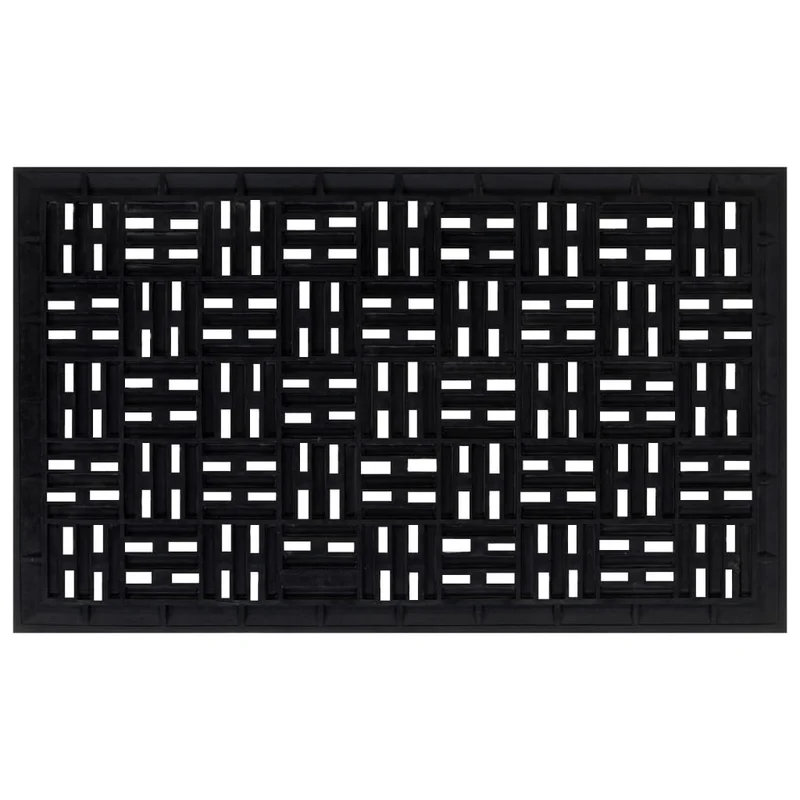 Paillasson rectangulaire fonction de drainage 45 x 75 cm caoutchouc noir DEC040651