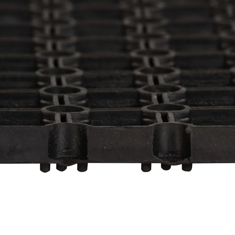 Paillasson rectangulaire fonction de drainage 60 x 80 cm caoutchouc noir DEC040657