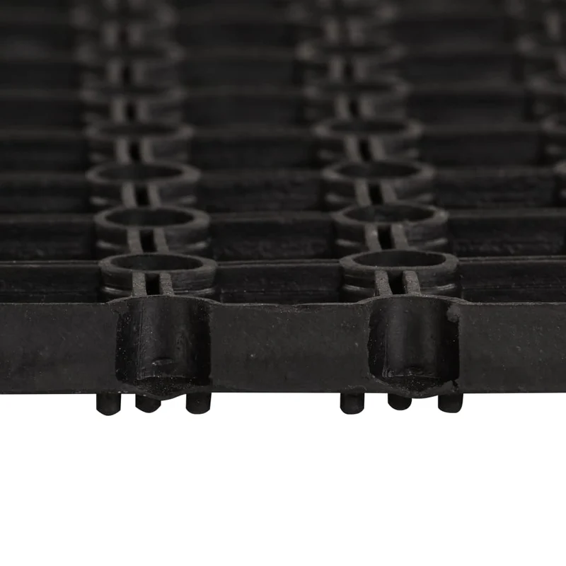 Paillasson rectangulaire Fonction de drainage 60 x 80 cm caoutchouc noir DEC040656