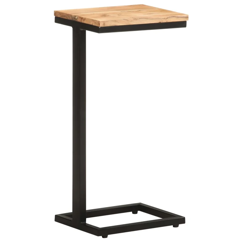 Lot de 2 tables d'appoint support de plante 31,5 x 24,5 x 64,5 cm bois d'acacia et fer DEC032607