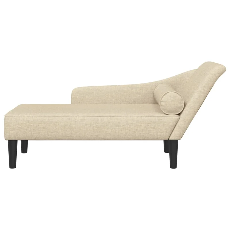 Méridienne chaise longue pour intérieur avec coussins en tissu crème DEC026068
