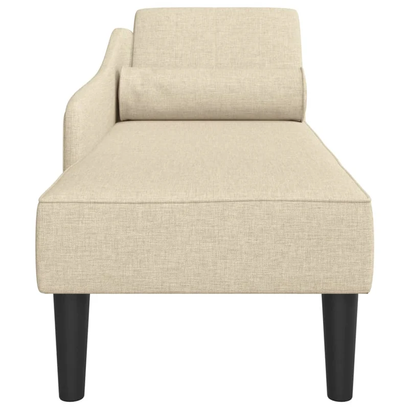 Méridienne chaise longue pour intérieur avec coussins en tissu crème DEC026068