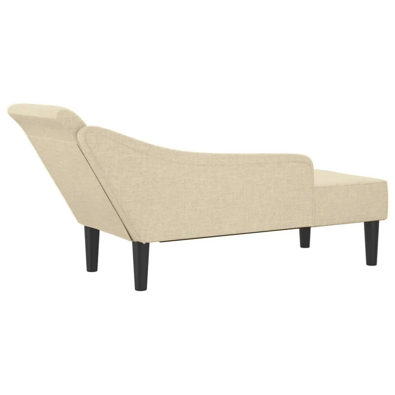 Méridienne chaise longue pour intérieur avec coussins en tissu crème DEC026068