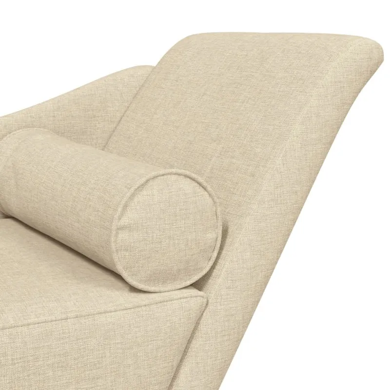 Méridienne chaise longue pour intérieur avec coussins en tissu crème DEC026068