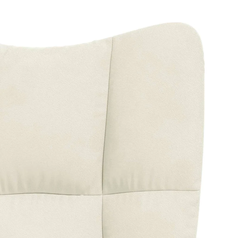 Fauteuil à bascule rembourré relax pour salon en velours crème DEC028892