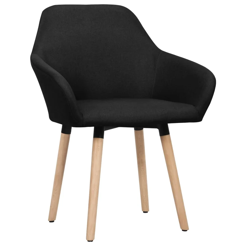 Lot de 2 chaises de salle à manger design moderne cuisine tissu noir CDS020867
