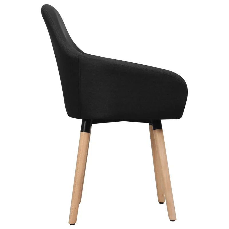 Lot de 2 chaises de salle à manger design moderne cuisine tissu noir CDS020867