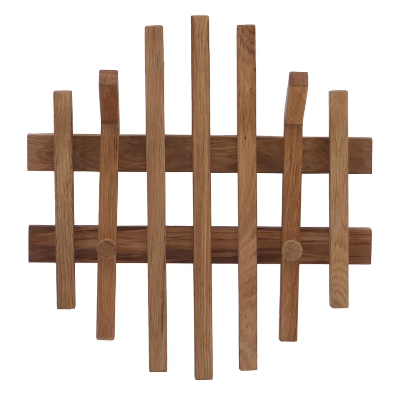 Lot de 3 panneaux de penderie murale quatre crochets en bois massif de chêne 04_0008800