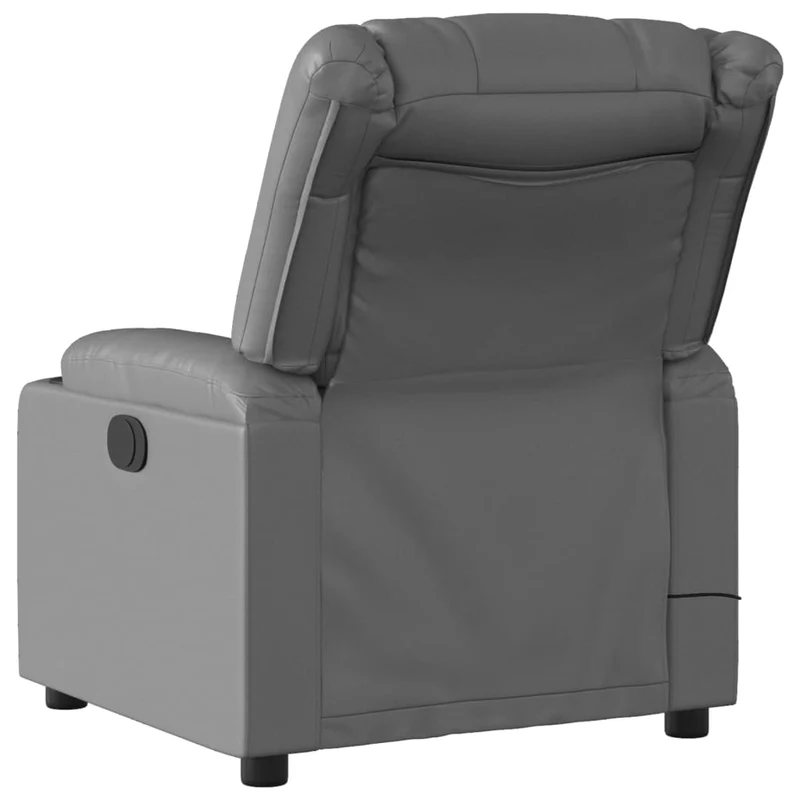 Fauteuil de relaxation TV fonction massage inclinable 6 points de massage en PVC gris DEC026975