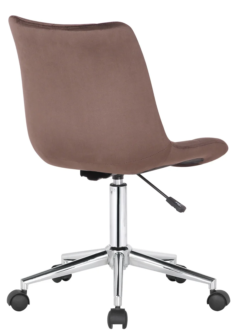 Chaise de bureau en velours marron sur roulettes design moderne hauteur réglable BUR10594