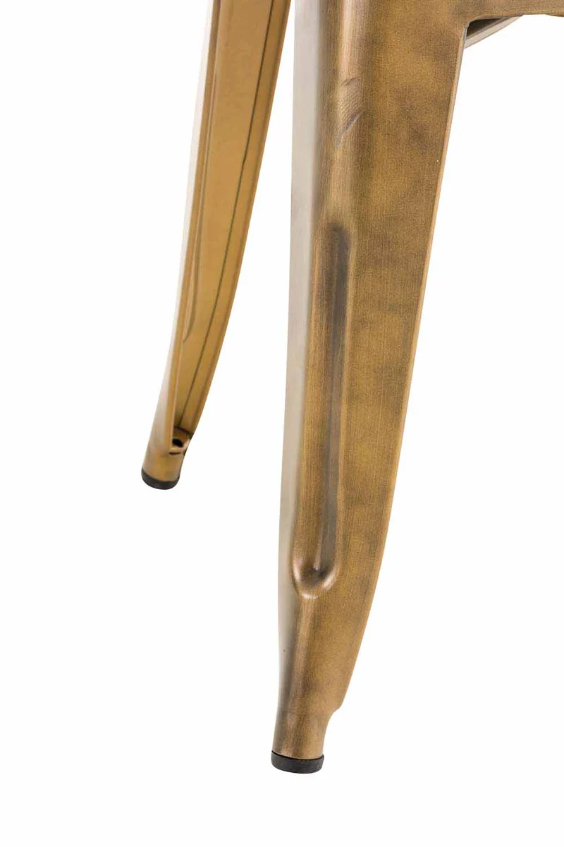 Tabouret bas hauteur 46 cm empilable design industriel en métal doré 10_0001141