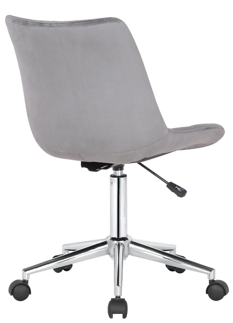 Chaise de bureau en velours gris sur roulettes design moderne hauteur réglable BUR10595