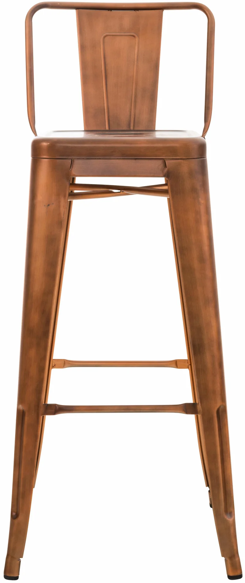 Lot de 2 tabourets de bar design industriel en métal avec repose-pied couleur cuivre 10_0001008