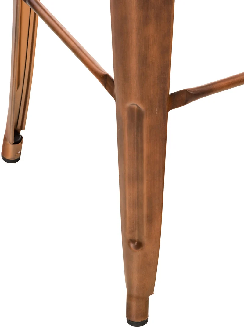 Lot de 2 tabourets de bar design industriel en métal avec repose-pied couleur cuivre 10_0001008