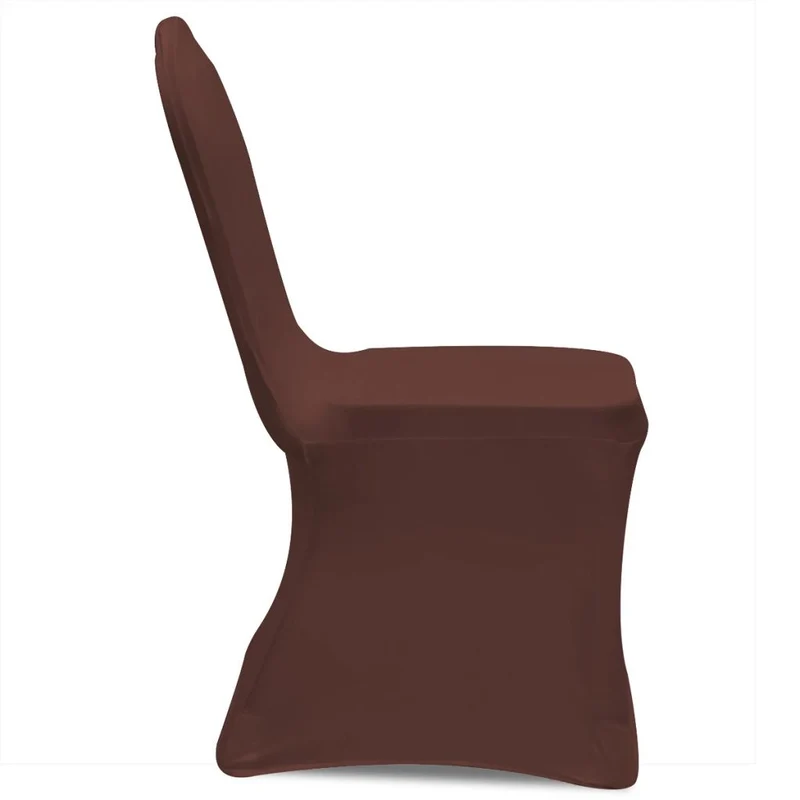 Housse de chaise extensible 6 pcs marron DEC022362