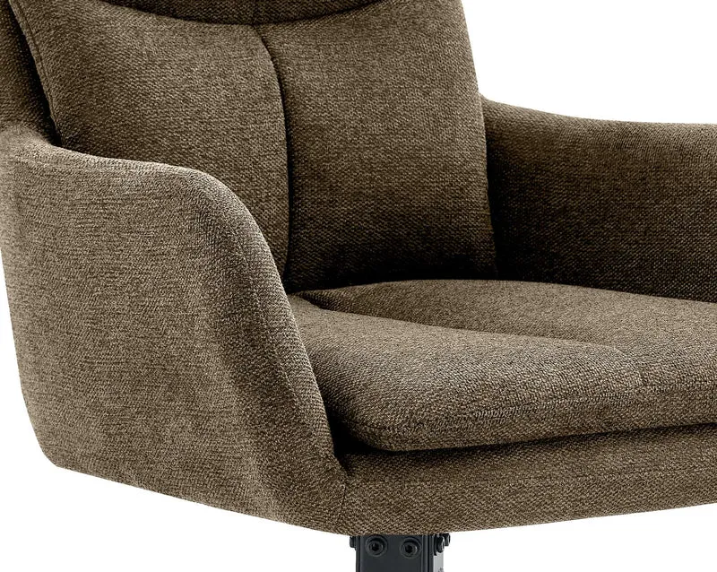 Lot de 2 chaises de salle à manger avec accoudoirs assise fonction pivotante en tissu marron 10_0007722