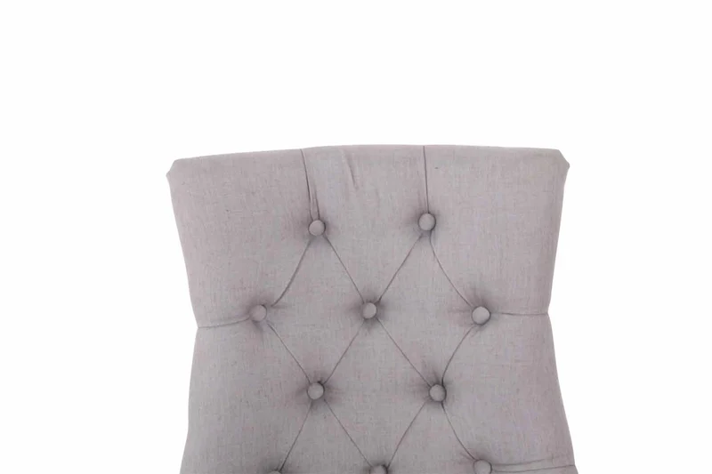 Chaise de salle à manger bureau ou coiffeuse capitonné en tissu gris FAL10058
