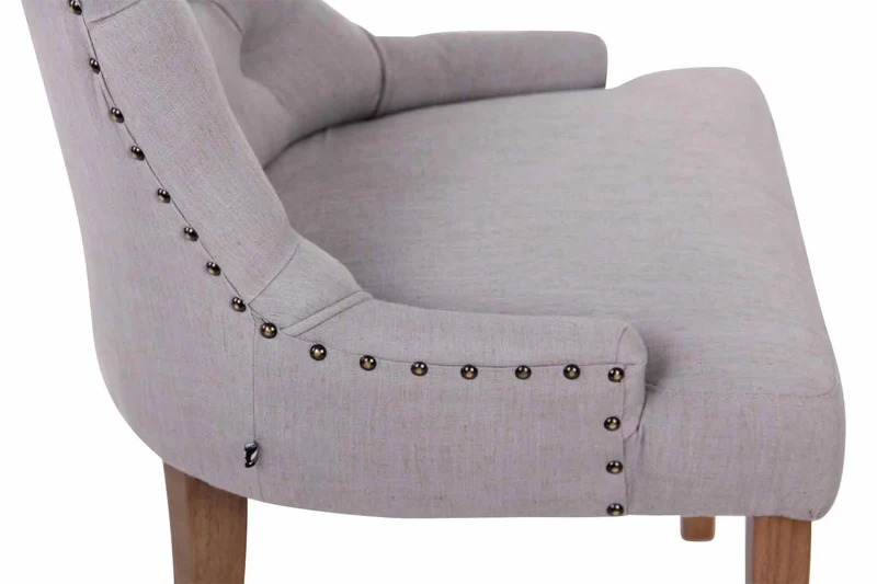 Chaise de salle à manger bureau ou coiffeuse capitonné en tissu gris FAL10058