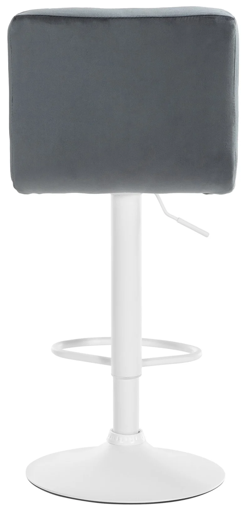 Lot de 2 tabourets de bar en velours gris foncé avec coutures décoratives pied en trompette métal blanc 10_0004402