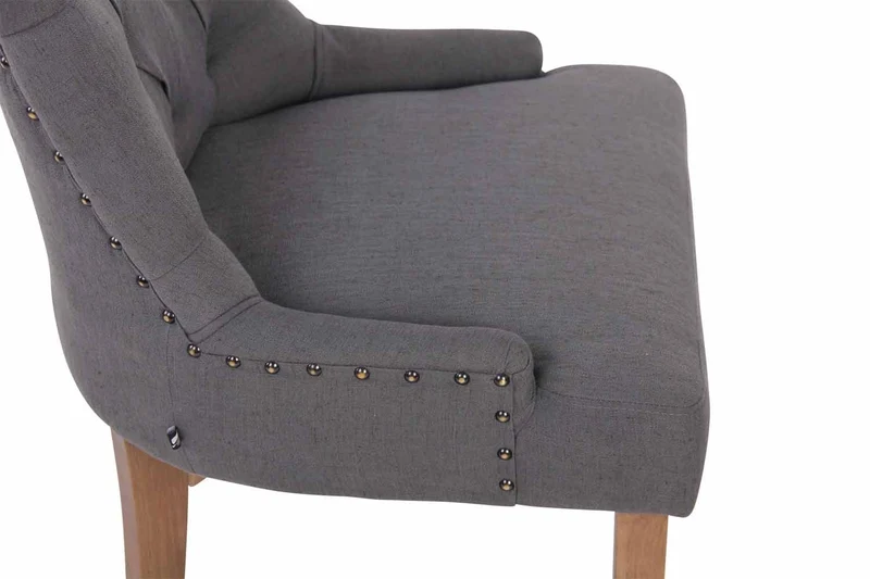 Chaise de salle à manger bureau ou coiffeuse capitonné en tissu gris foncé FAL10057